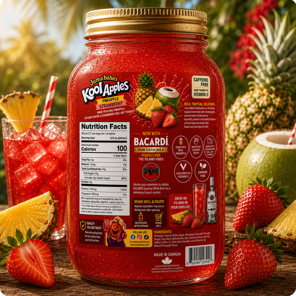 Pineapple Strawberry Watermelon (Bacardi Rum Cocktail Edition)