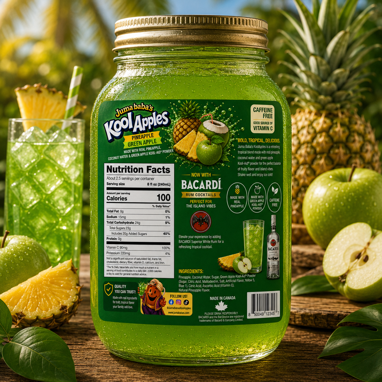Pineapple Green Apple (Bacardi Rum Cocktail Edition)