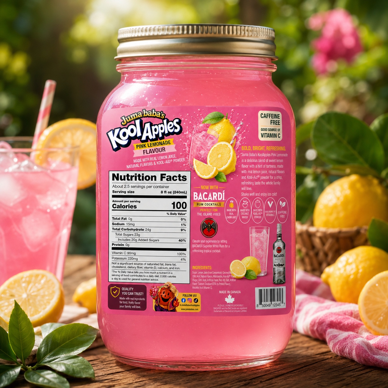 Pineapple Pink Lemonade (Bacardi Rum Cocktail Edition)